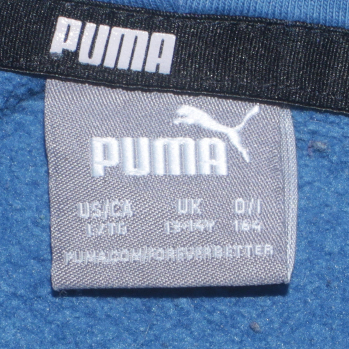 Puma Boys Blue Pullover Hoodie Size 14 Years Cotton Logo Print