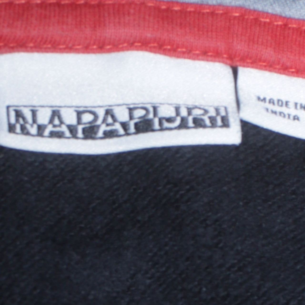 Napapijri Boys Black Hooded Pullover Hoodie Size 16 (170cm) Cotton Blend