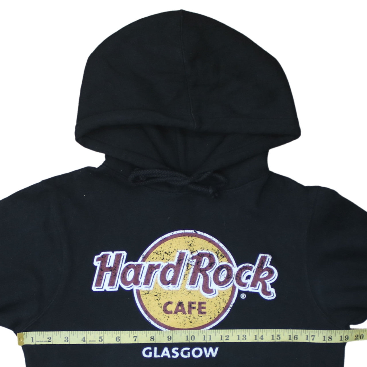 Hard Rock Cafe Glasgow Black Pullover Hoodie Women Small Cotton Blend