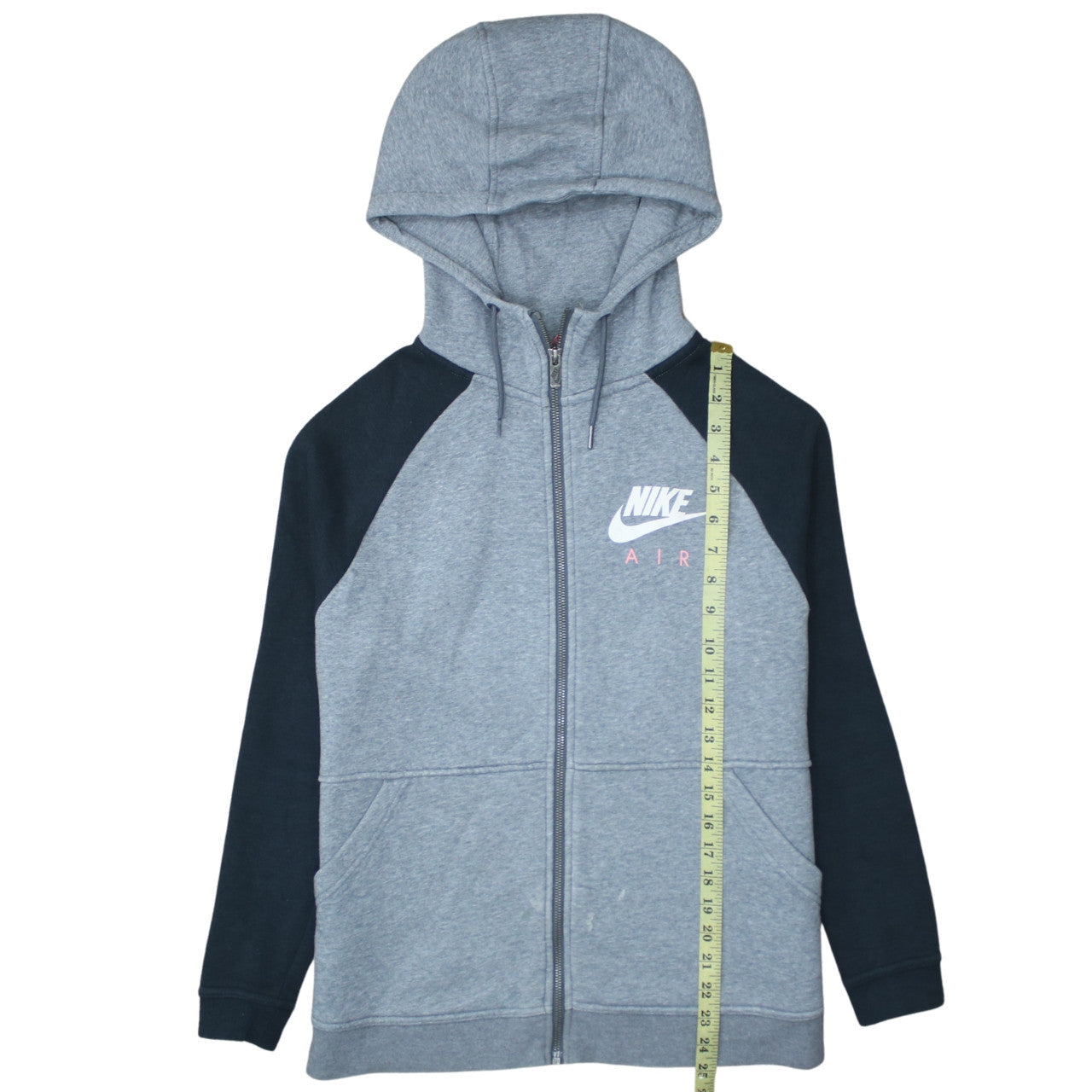 Nike Air Women's Grey & Black Full Zip Hoodie M Cotton Blend