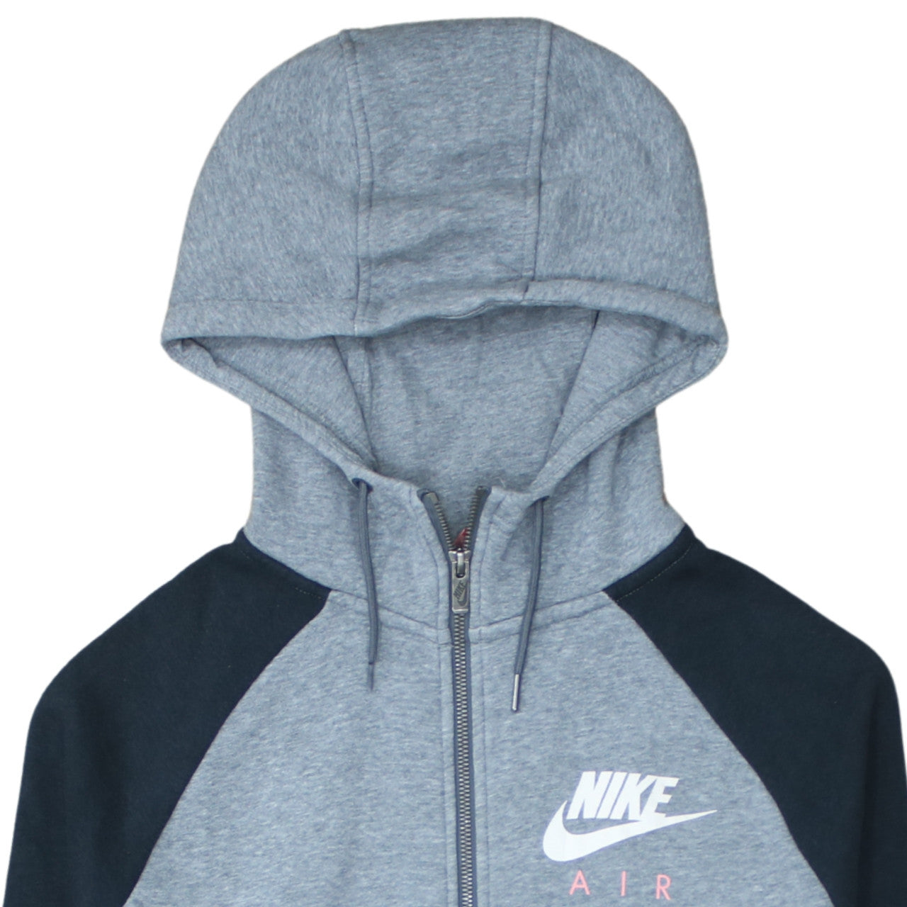 Nike Air Women's Grey & Black Full Zip Hoodie M Cotton Blend