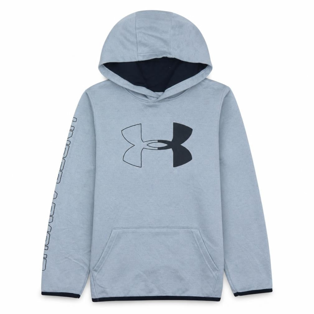 Under Armour Boys Grey Pullover Hoodie Size Medium ColdGear Logo Top