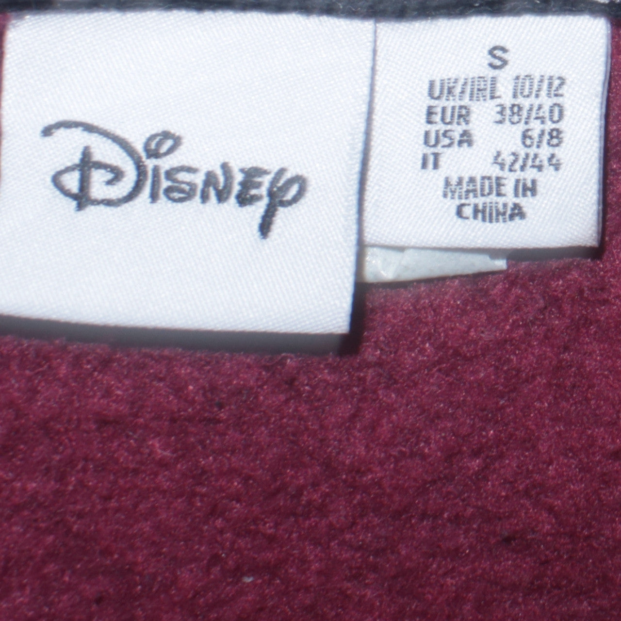 Disney Women Burgundy Minnie Mouse Polka Dot Pullover Sweatshirt Size S