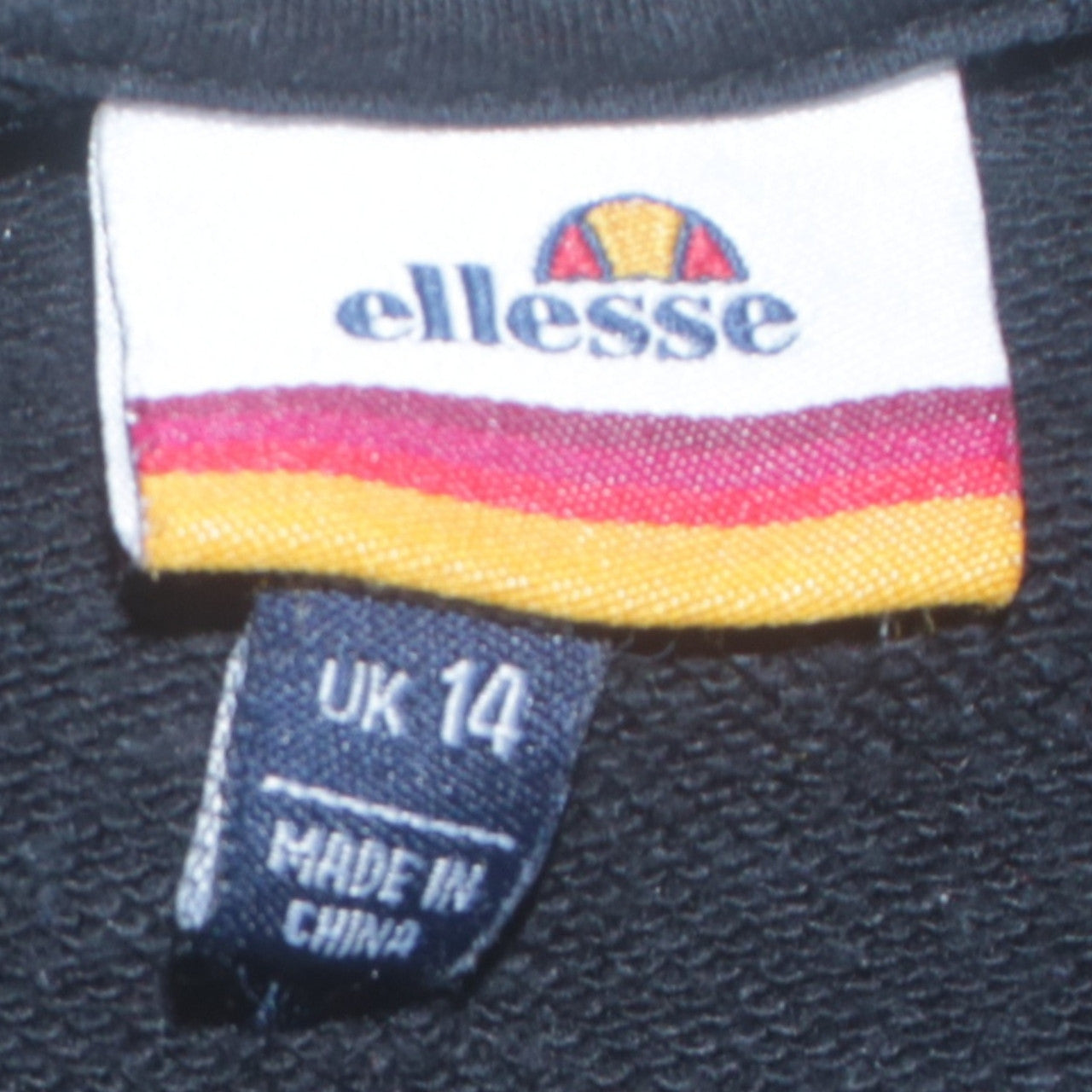 Ellesse Women's Black Pullover Sweatshirt UK 14 Crew Neck Logo