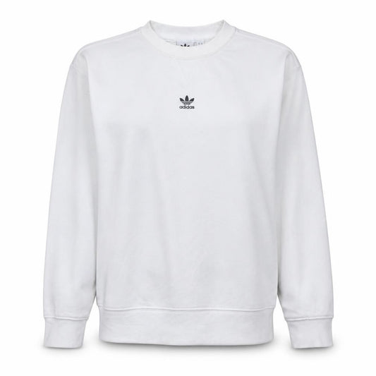 Adidas Women White Crew Neck Pullover Sweatshirt XS Cotton Logo