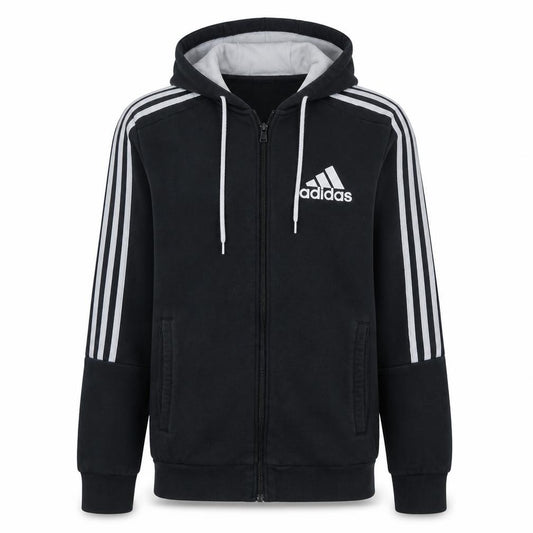 Adidas Mens Black Full Zip Hoodie M Classic Sportswear