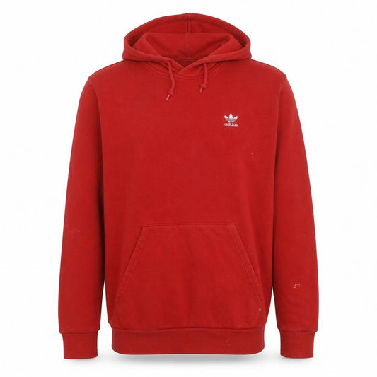 Adidas Men's Red Pullover Hoodie Size L Regular Fit Sports Sweatshirt