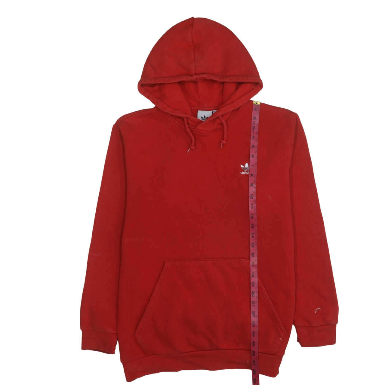 Adidas Men's Red Pullover Hoodie Size L Regular Fit Sports Sweatshirt