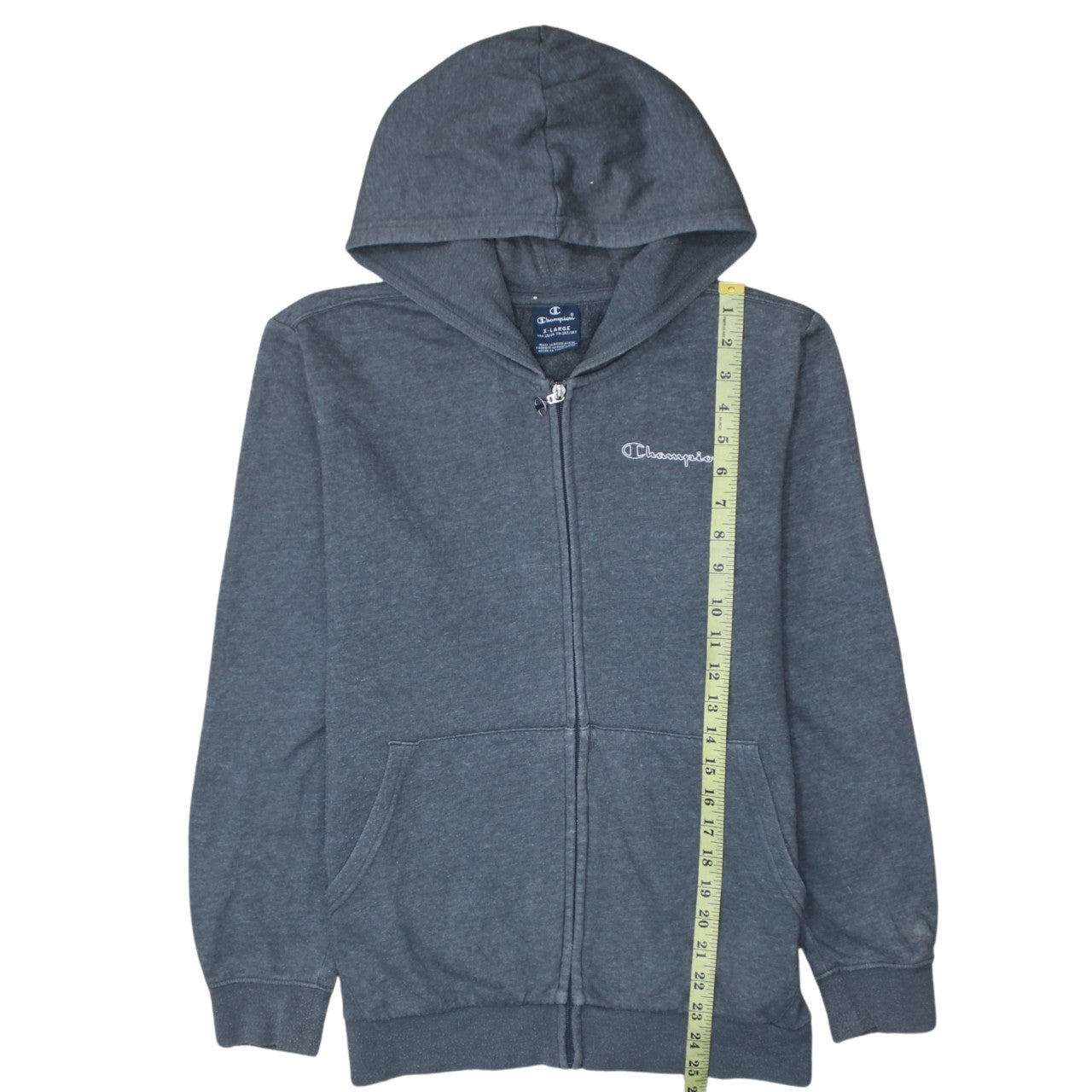 Champion Boys Dark Grey Full Zip Hoodie XL 13/14 Years Cotton Blend