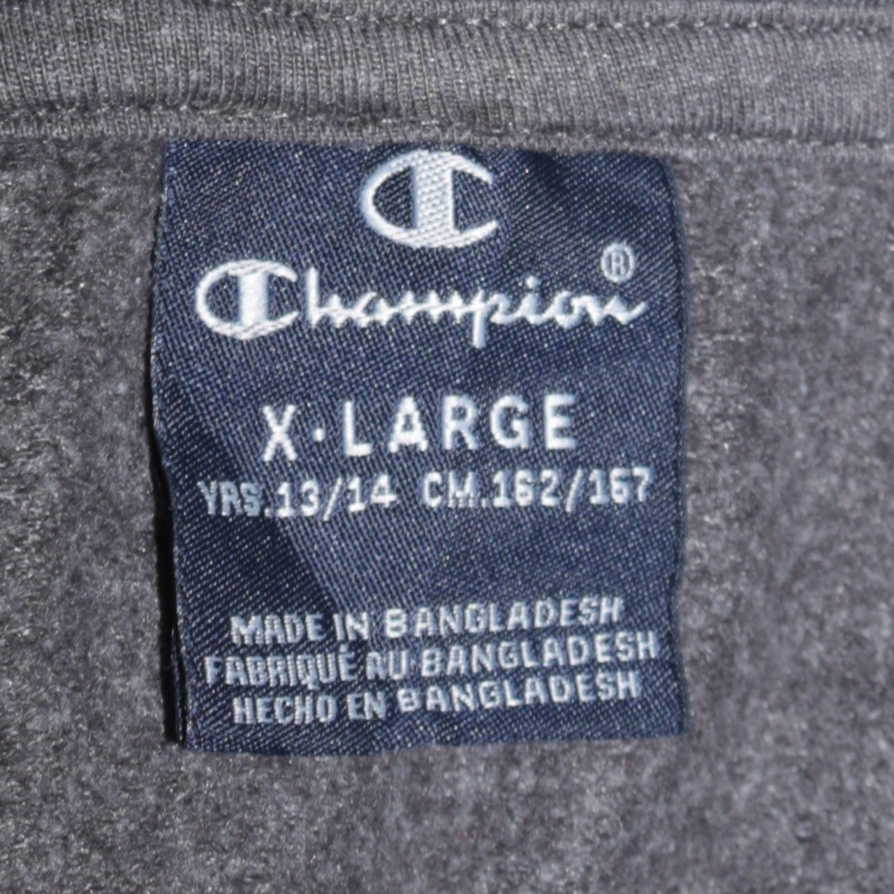 Champion Boys Dark Grey Full Zip Hoodie XL 13/14 Years Cotton Blend