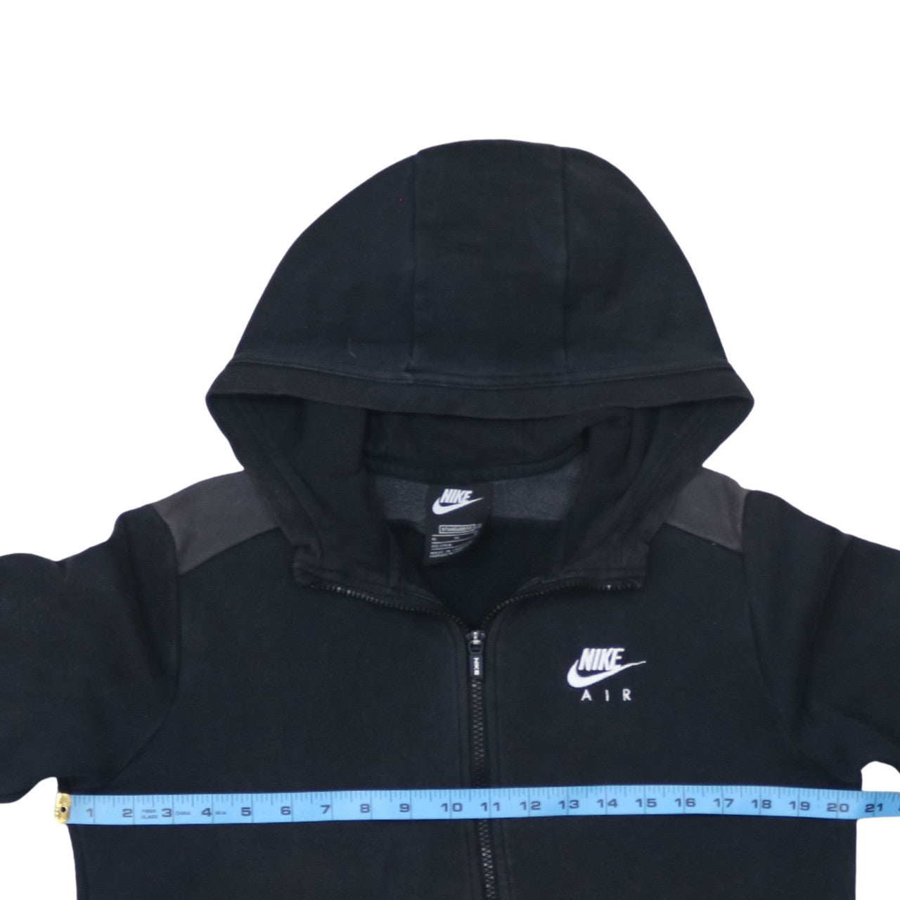 Nike Air Boys Black Full Zip Hoodie XL 158-170cm Fleece Lined