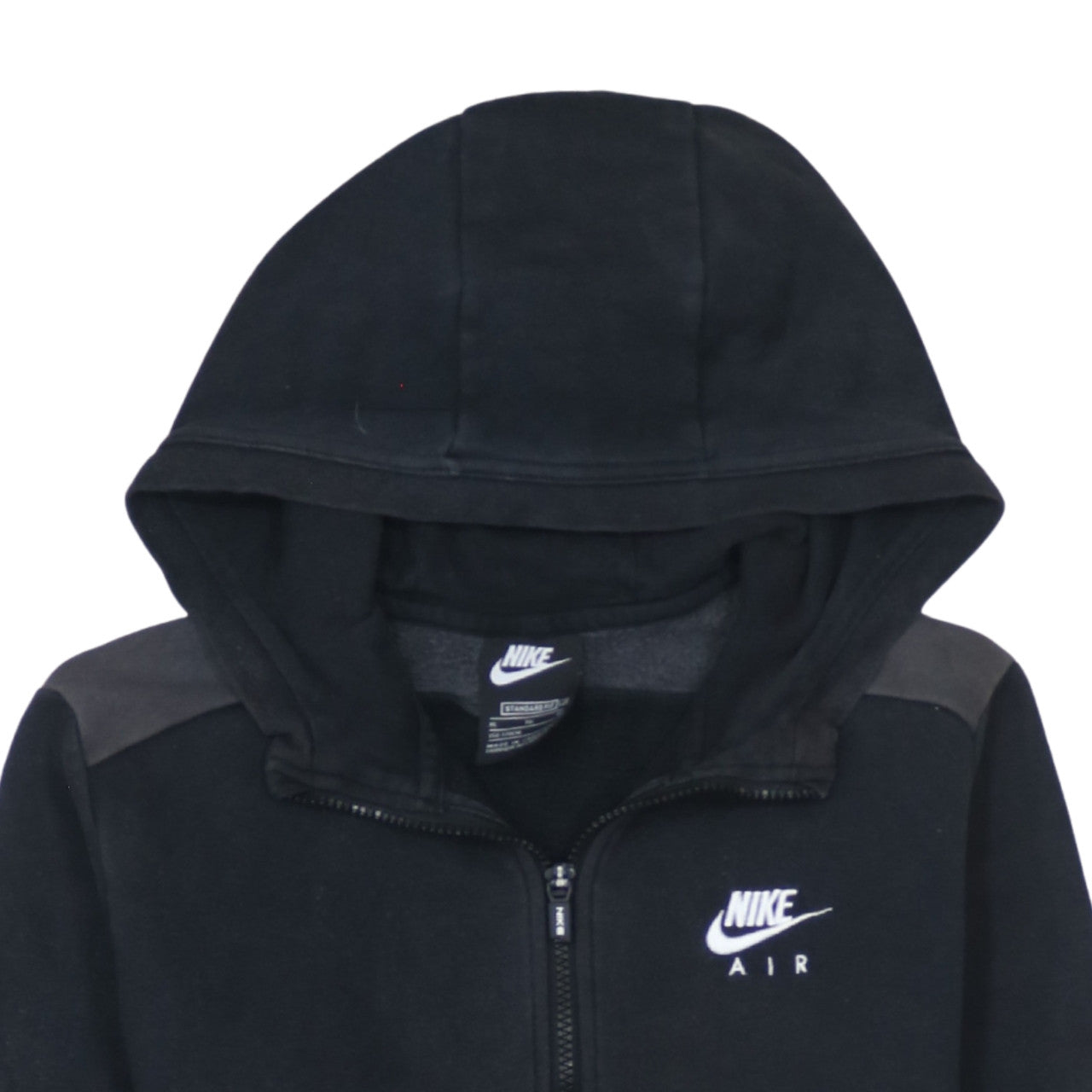 Nike Air Boys Black Full Zip Hoodie XL 158-170cm Fleece Lined