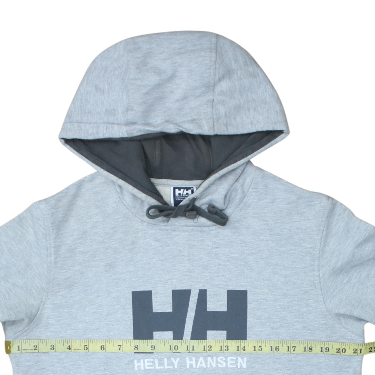 Helly Hansen Men's Grey Pullover Hoodie M Regular Fit Logo Sweatshirt