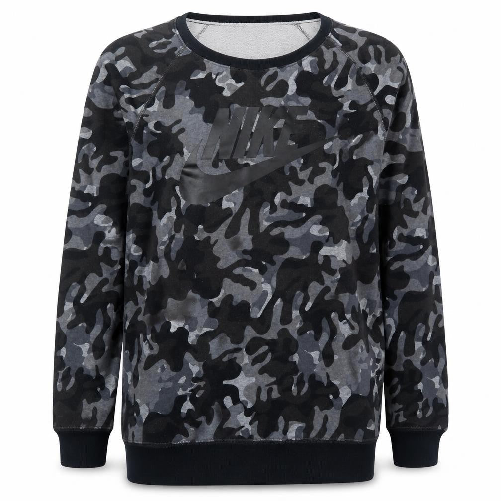 Nike Men's Grey Camouflage Crew Neck Pullover Sweatshirt Size S