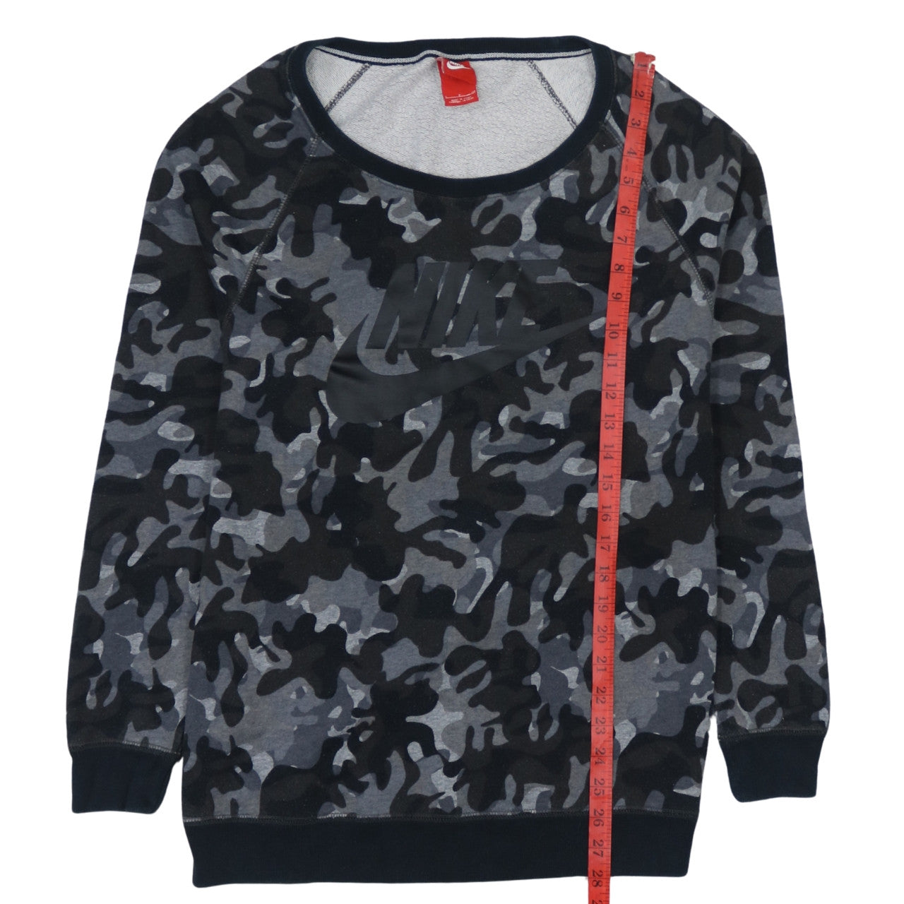 Nike Men's Grey Camouflage Crew Neck Pullover Sweatshirt Size S