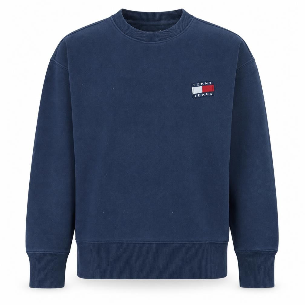 Tommy Jeans Men's Blue Cotton Crew Neck Sweatshirt M