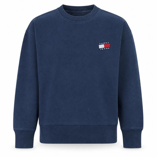 Tommy Jeans Men's Blue Cotton Crew Neck Sweatshirt M