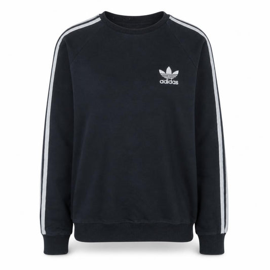 Adidas Womens Black Small Crew Neck Pullover Sweatshirt
