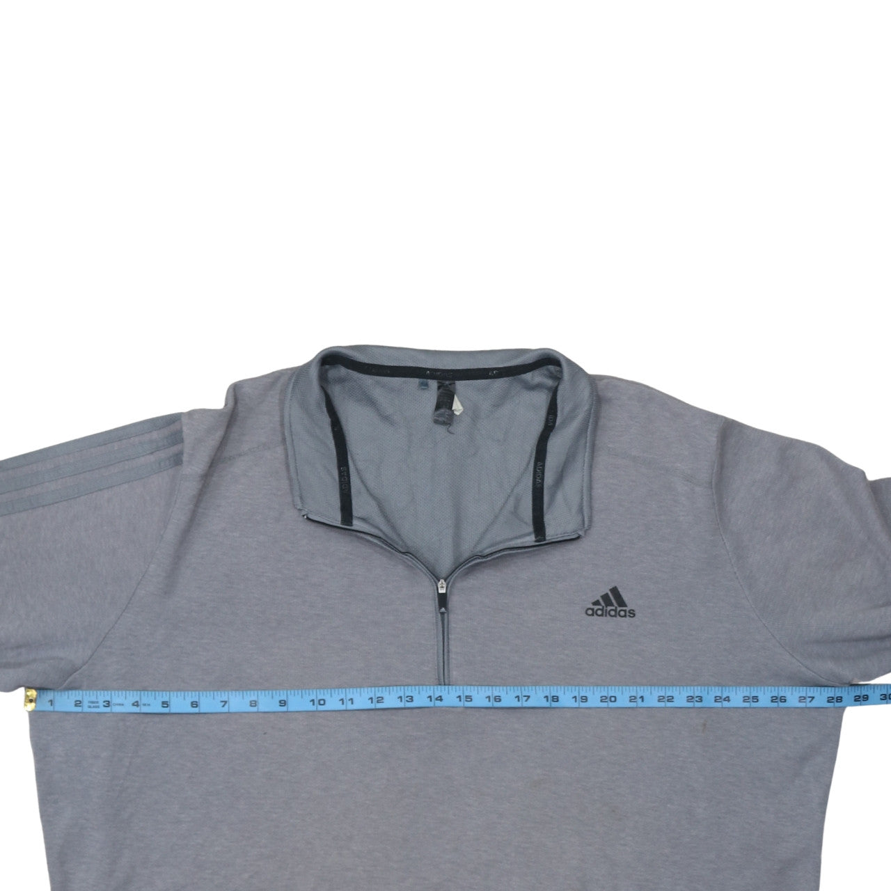 Adidas Men Grey 2XL Quarter Zip Sweatshirt Pullover Sports Top