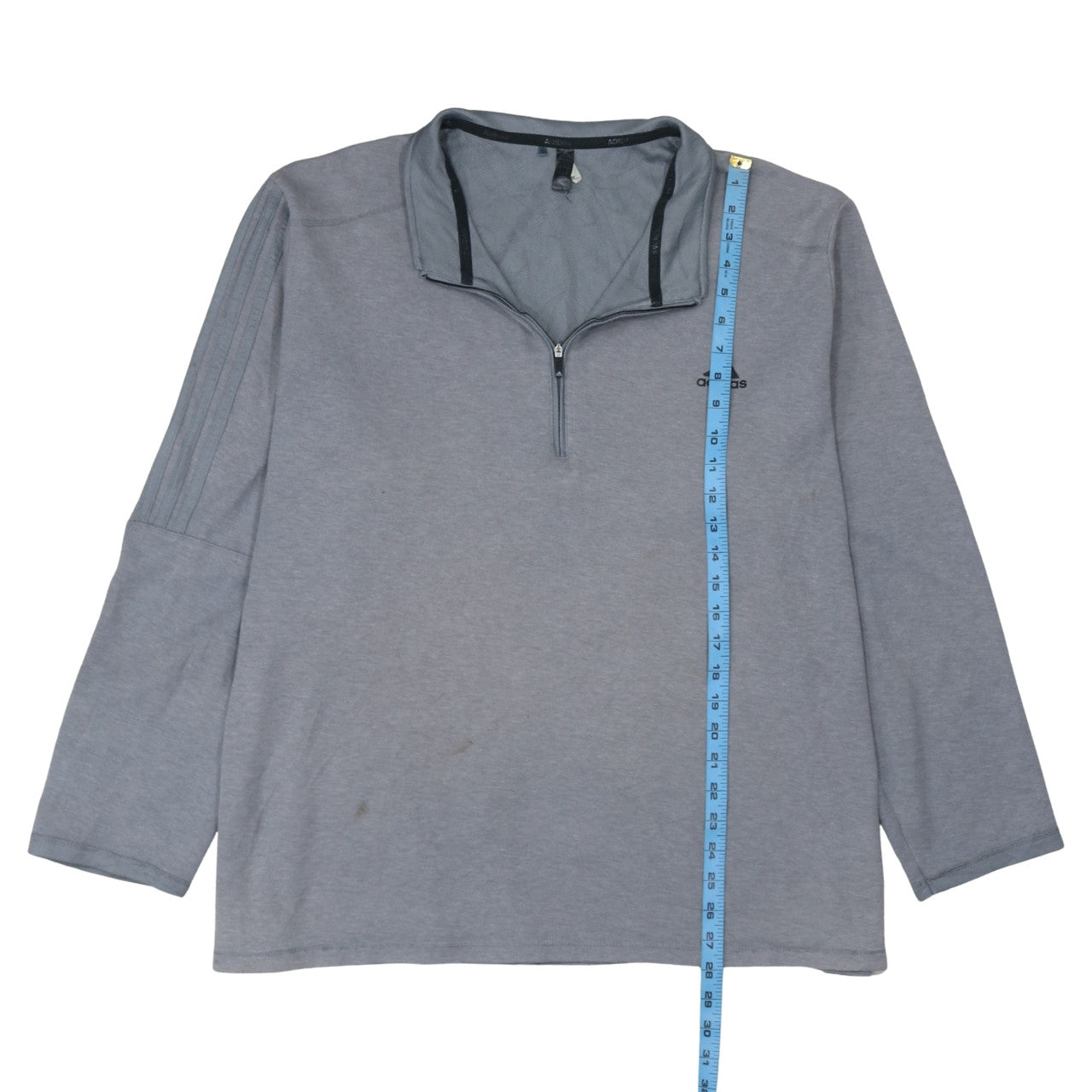Adidas Men Grey 2XL Quarter Zip Sweatshirt Pullover Sports Top