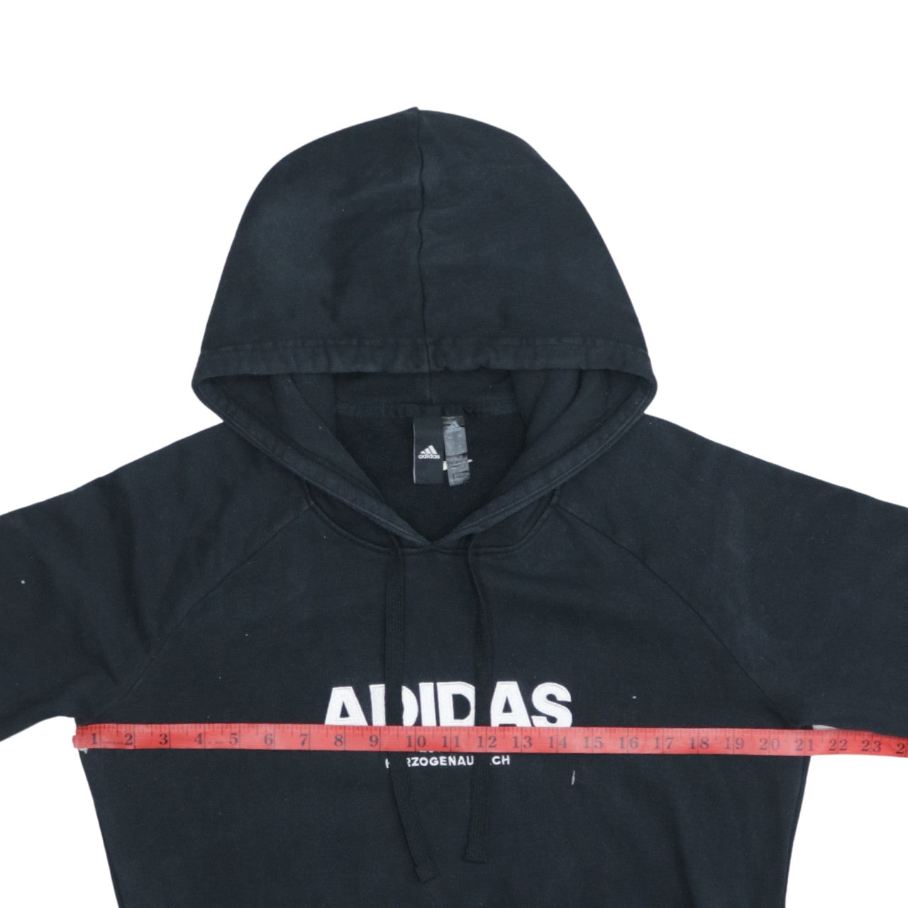 Adidas Women's Black Pullover Hoodie L Logo Print Cotton Blend