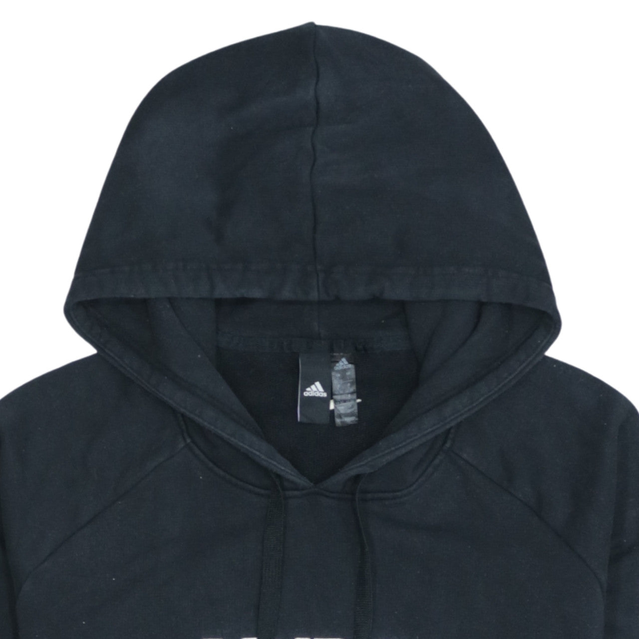 Adidas Women's Black Pullover Hoodie L Logo Print Cotton Blend