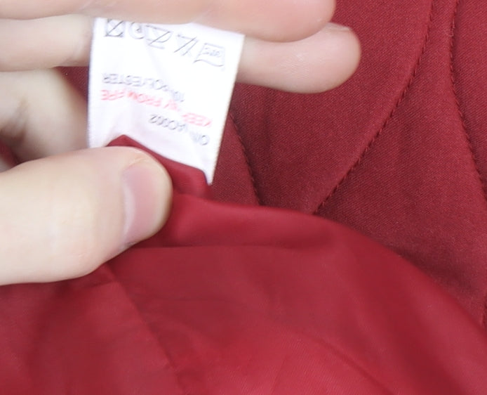 Jack Murphy Womens Red Quilted Mid-Length Jacket Size 18