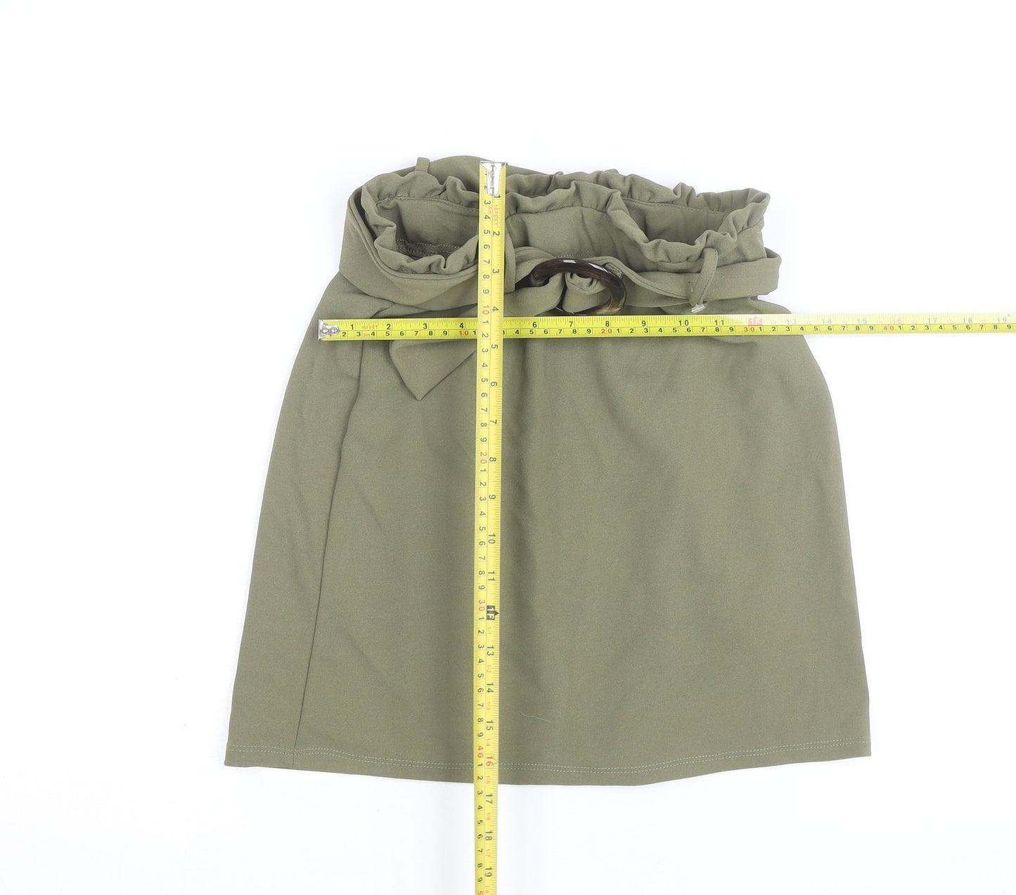 New Look Women’s Green Knee Length High Waist Belted Skirt Size 6