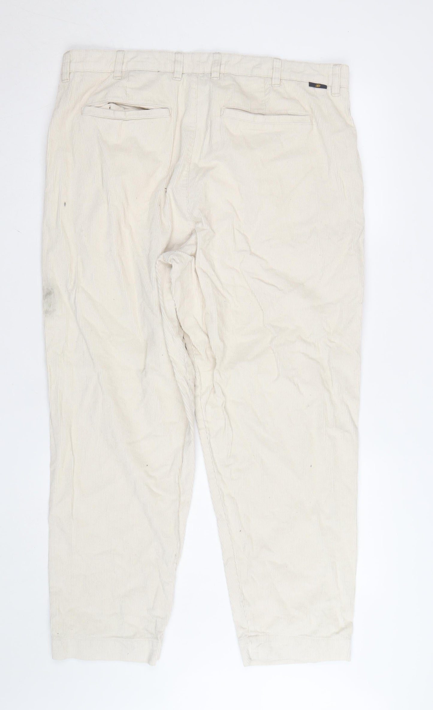 Ben Sherman Men's Beige Corduroy Chino Trousers Size 38R