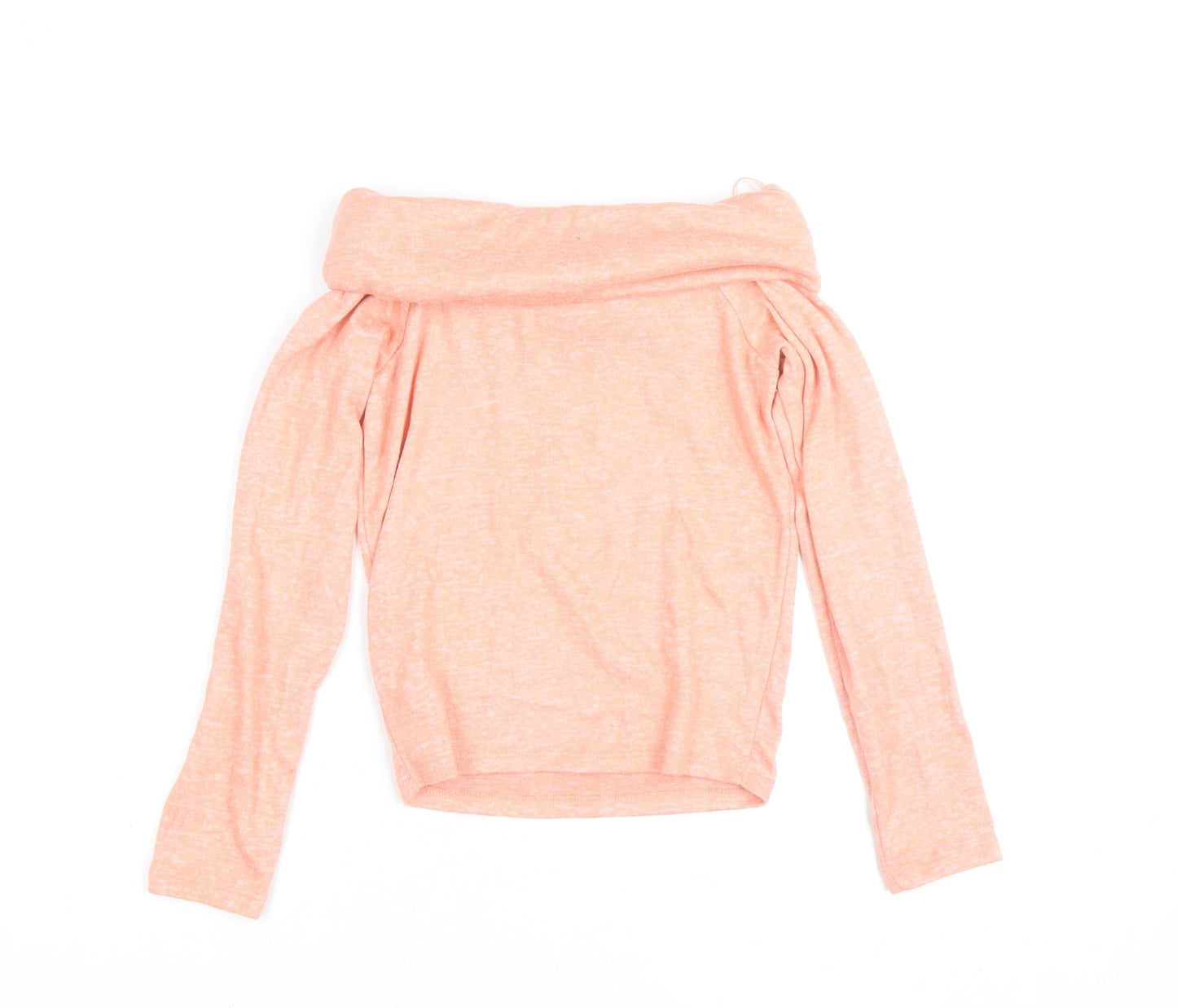 Bershka Women Pink Off Shoulder Long Sleeve Top Size L