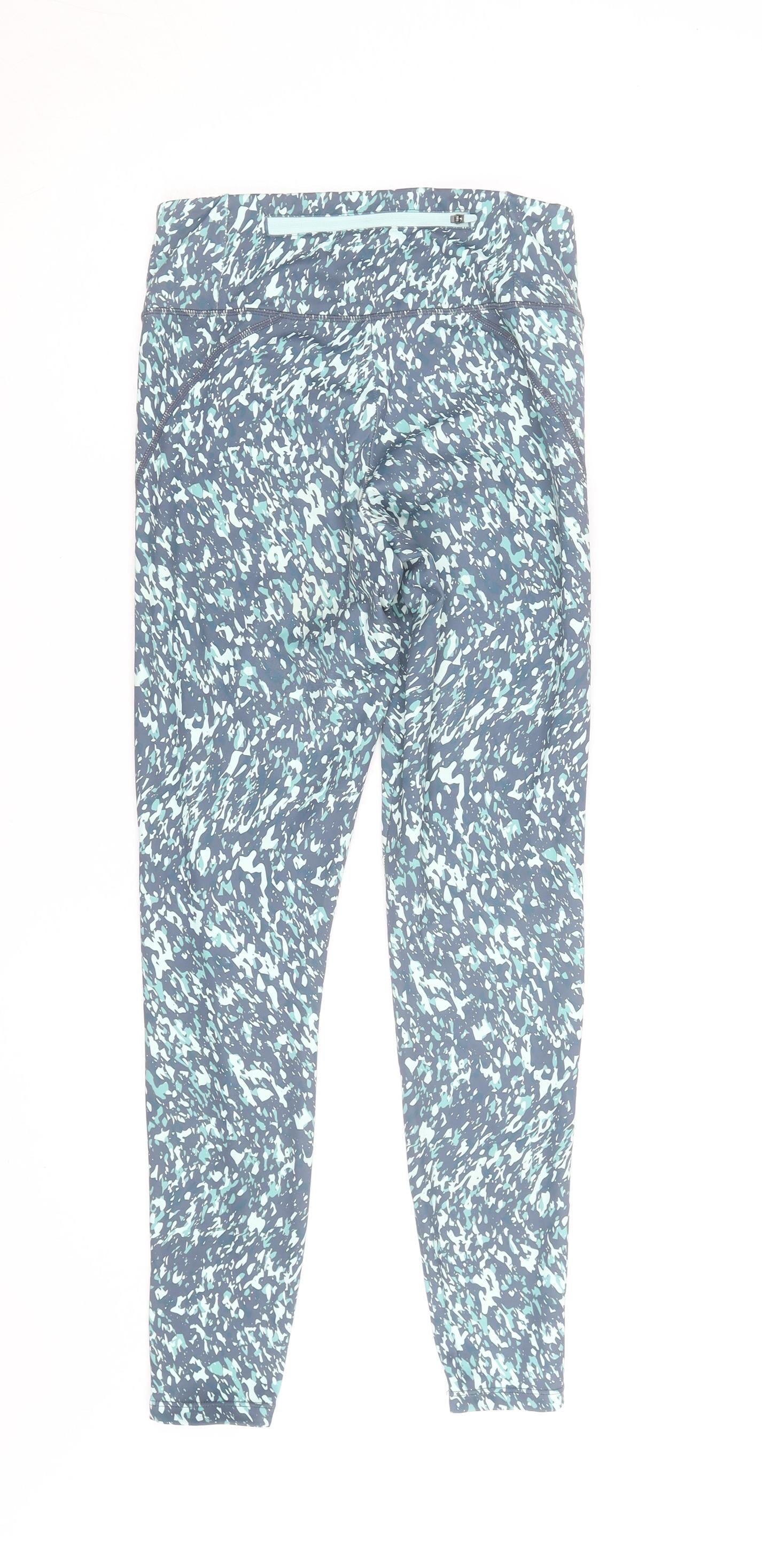 Dunnes Stores Womens Blue Patterned Ankle Leggings Size 10