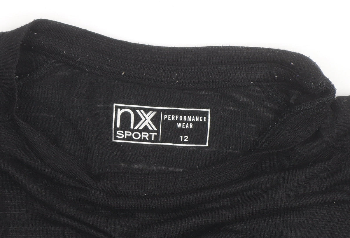 Next Women’s Black Short Sleeve Sports T-Shirt Size 12