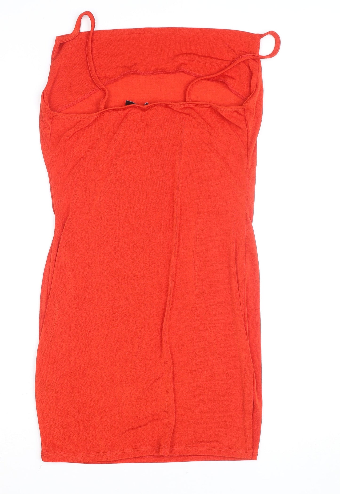 Boohoo Women’s Red Bodycon Strapless Knee Length Dress Size 10