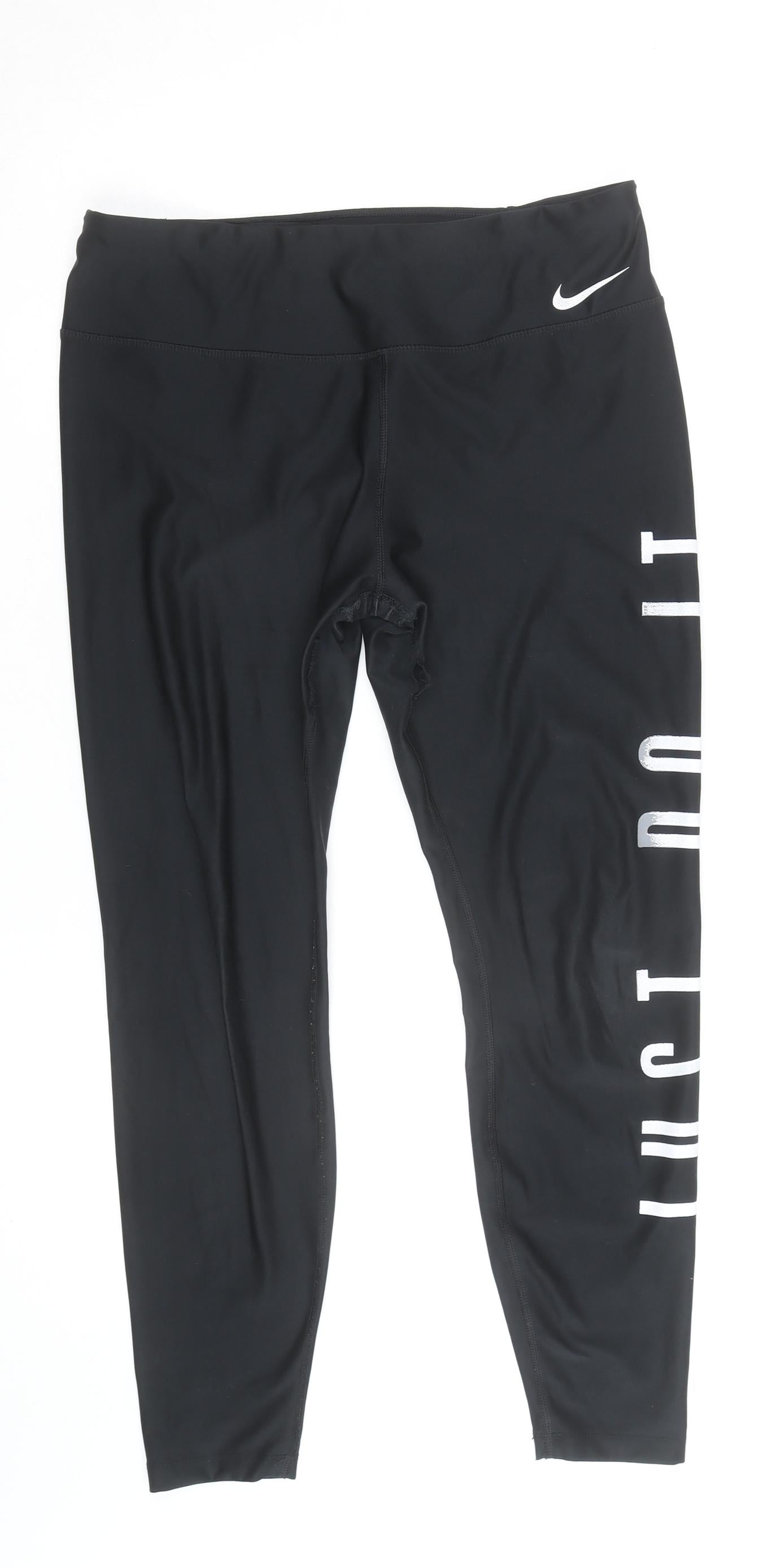 Nike Women's Black Dri-Fit Just Do It Leggings Size L