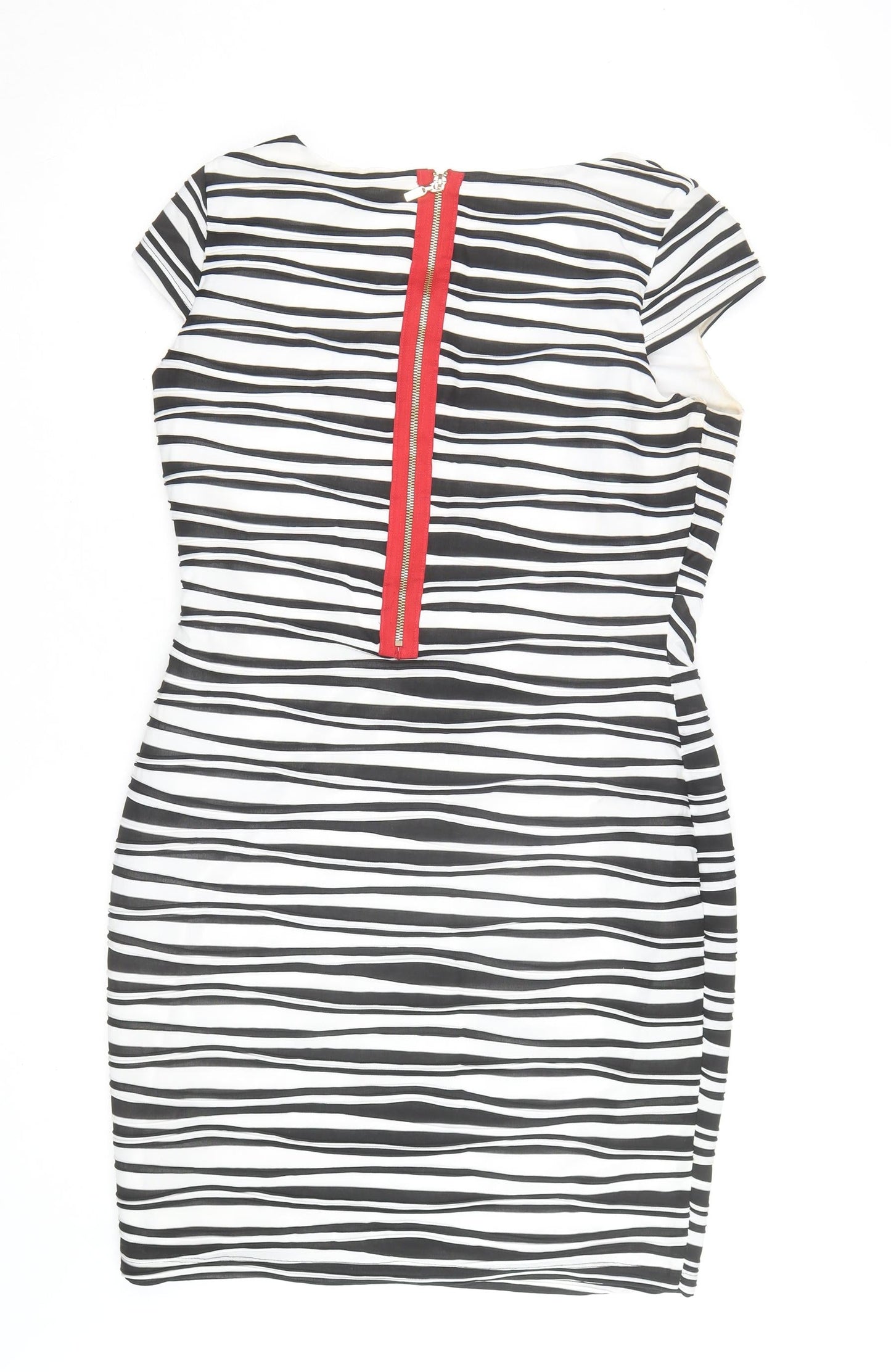 Frank Lyman Women's Black & White Striped Bodycon Dress Size 16