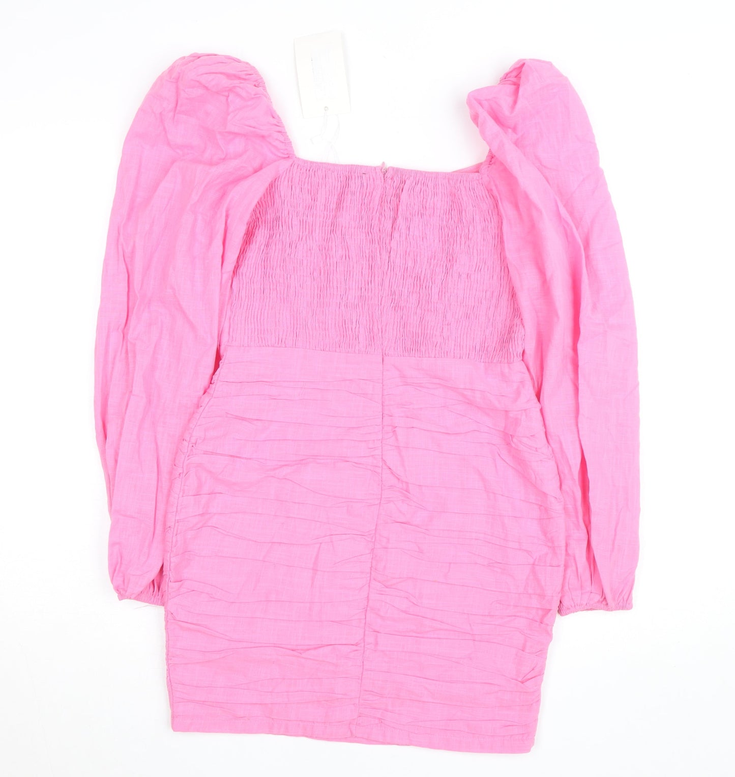 In The Style Women’s Pink Bodycon Puff Sleeve Sweetheart Dress Size 8
