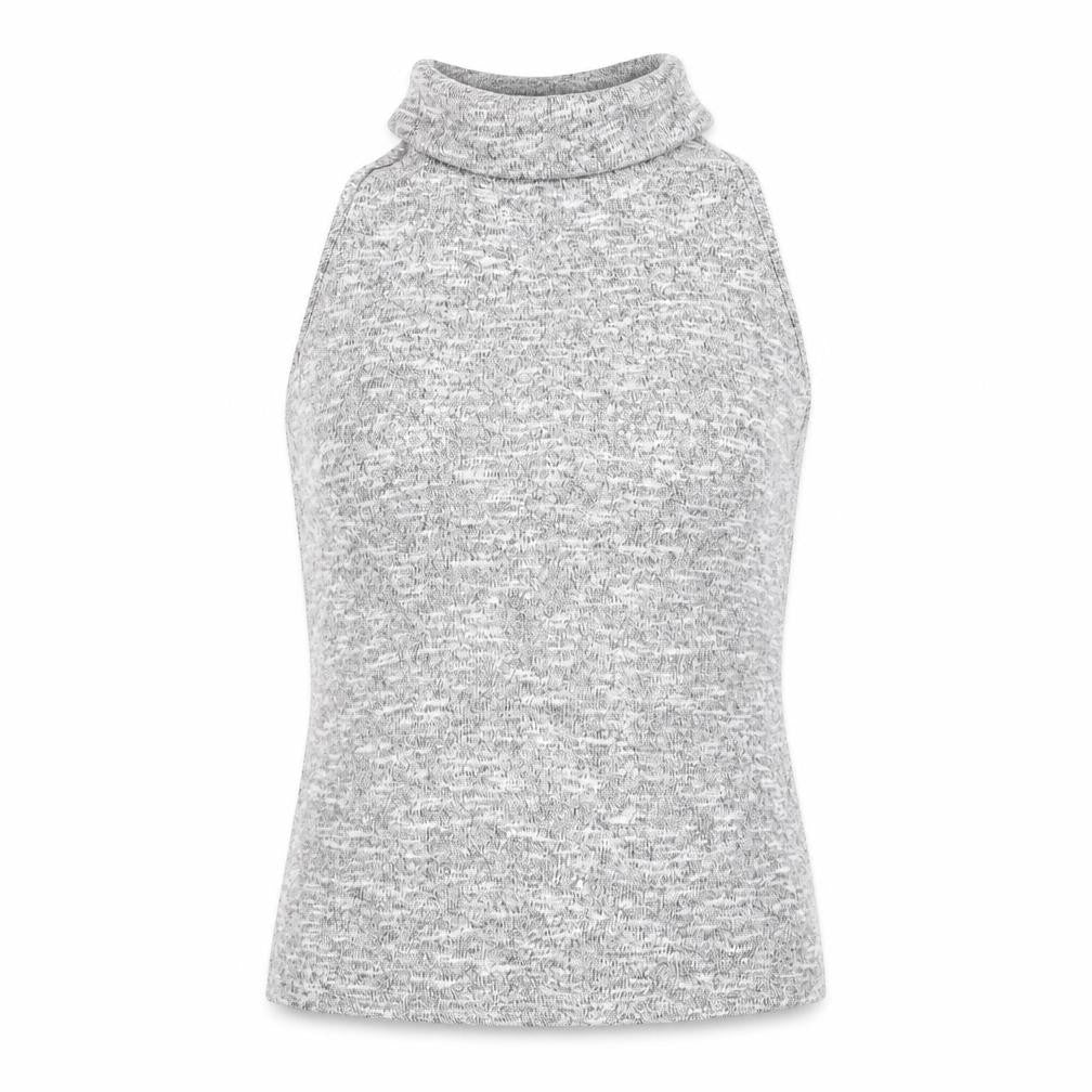 New Look Womens Grey Roll Neck Sleeveless Knit Top Size 12