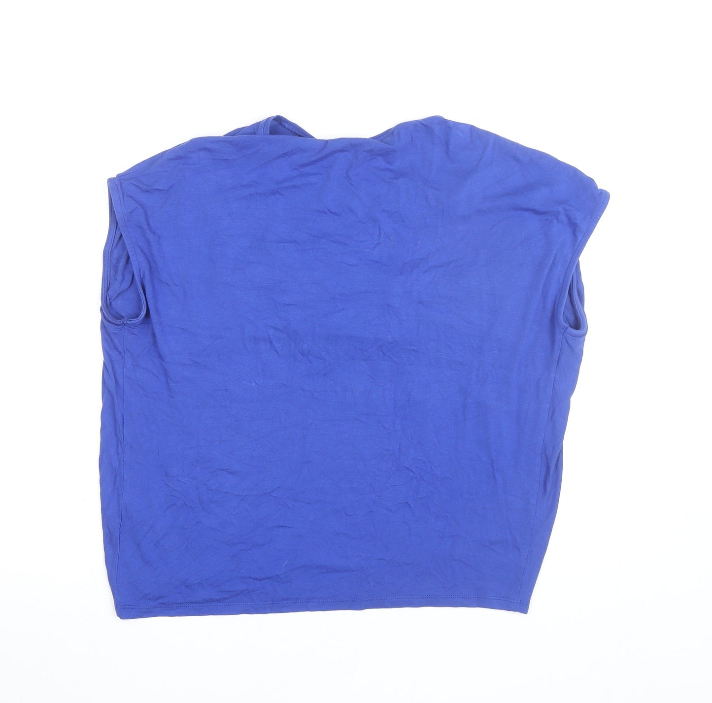 Gallery Women's Blue Sleeveless Jersey T-Shirt Size M