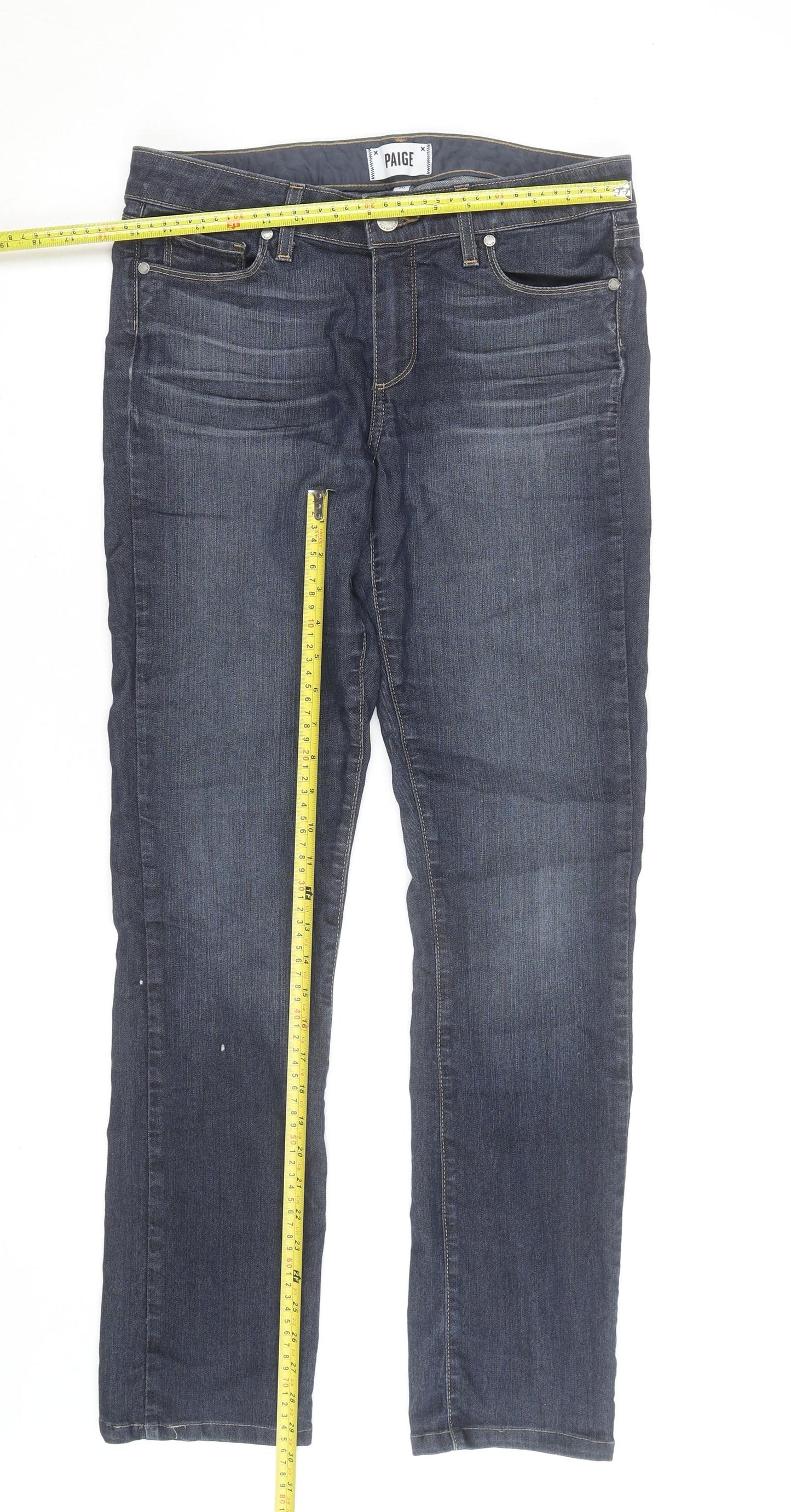 Paige Women's Blue Skyline Straight Jeans Size 30 Regular Fit