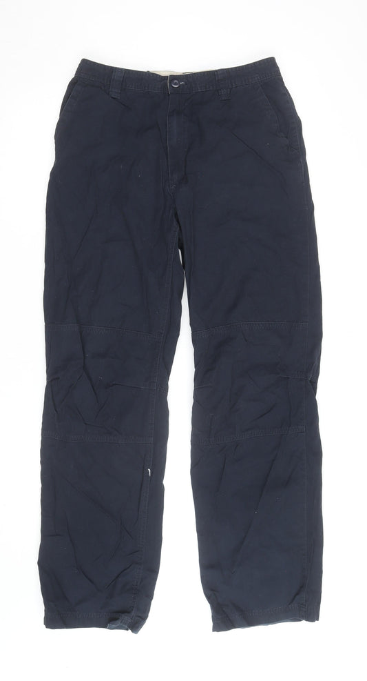 St. Bernard Men's Navy Cargo Cotton Trousers Size 32W 34L