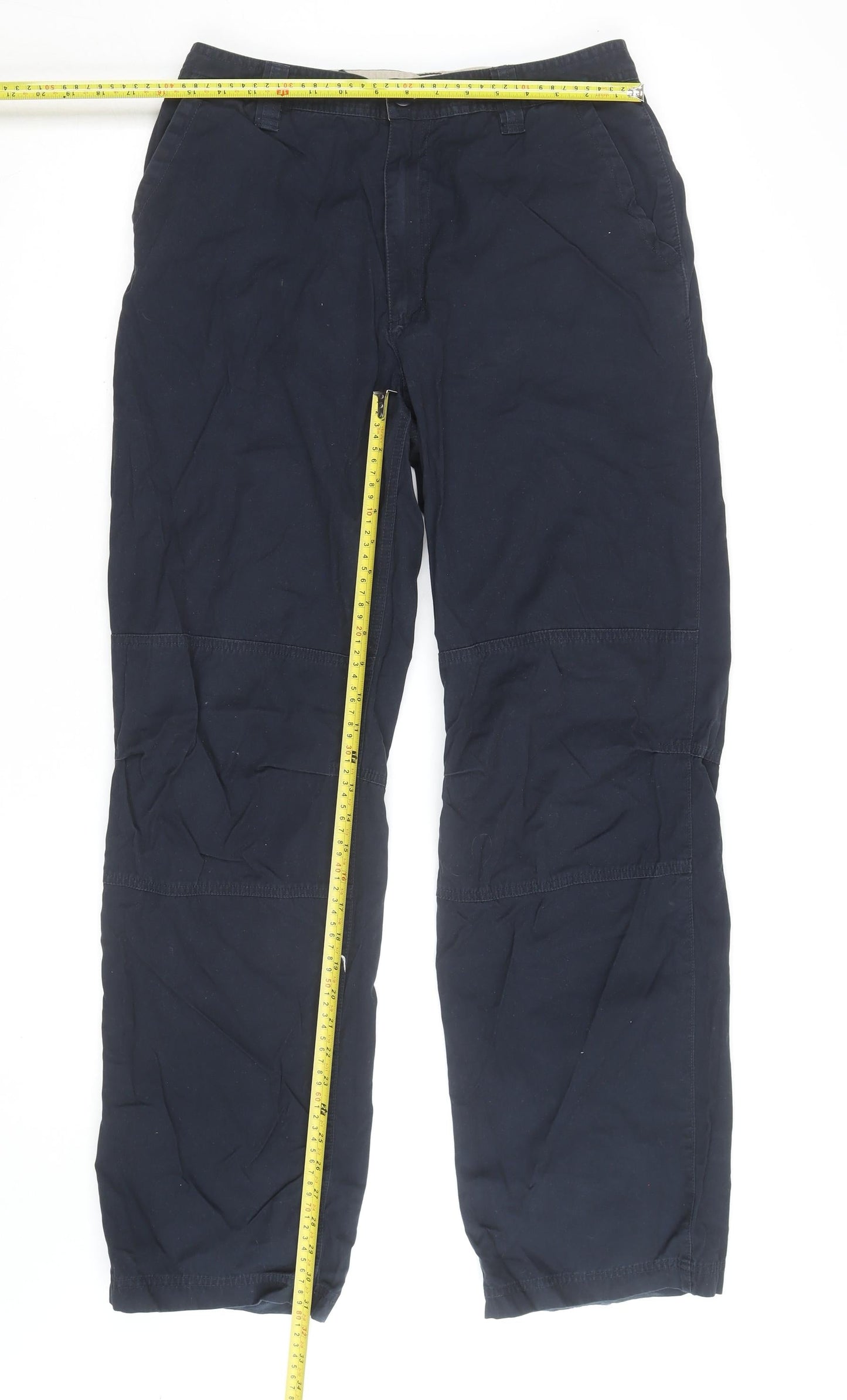 St. Bernard Men's Navy Cargo Cotton Trousers Size 32W 34L