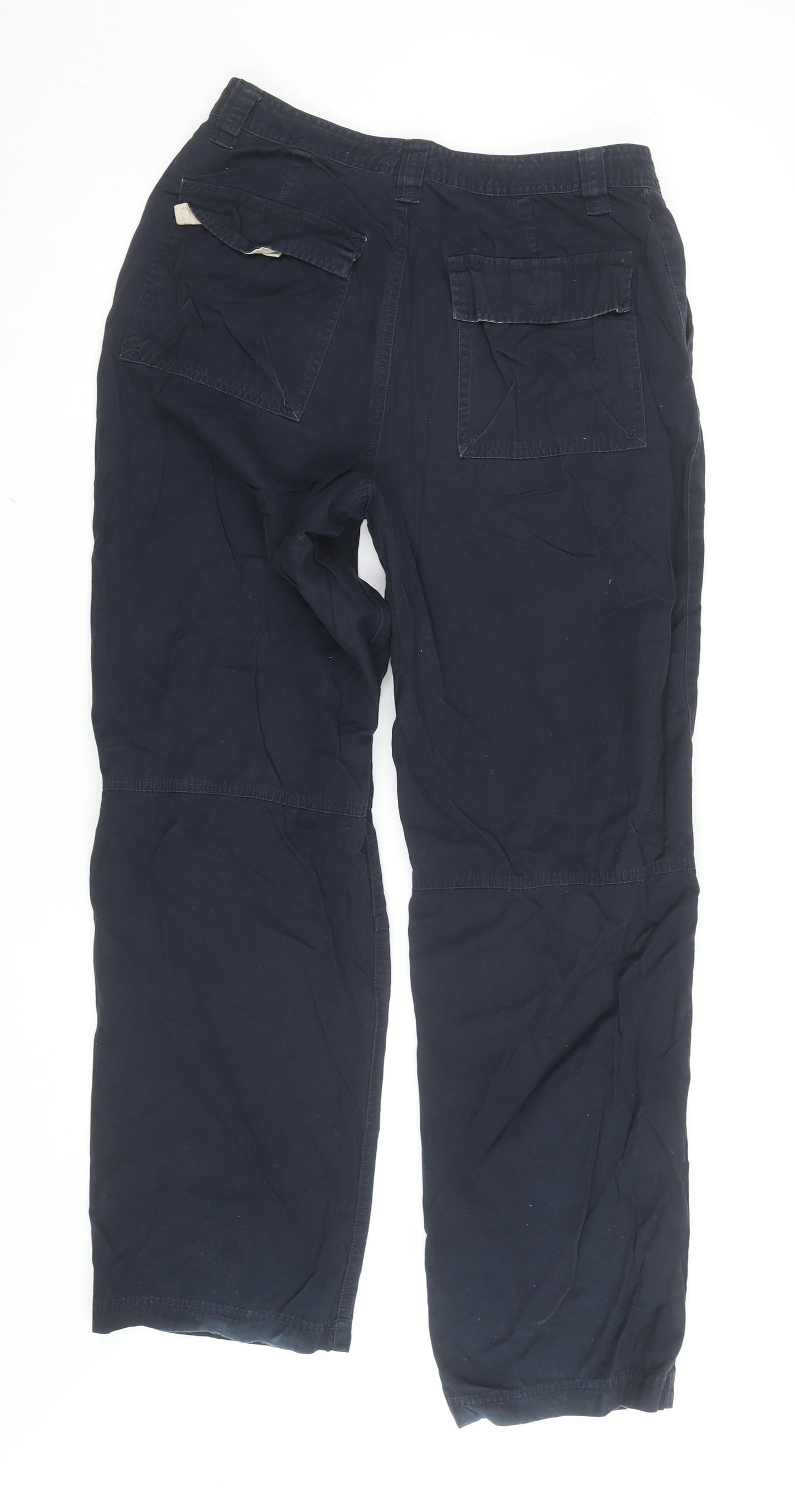 St. Bernard Men's Navy Cargo Cotton Trousers Size 32W 34L