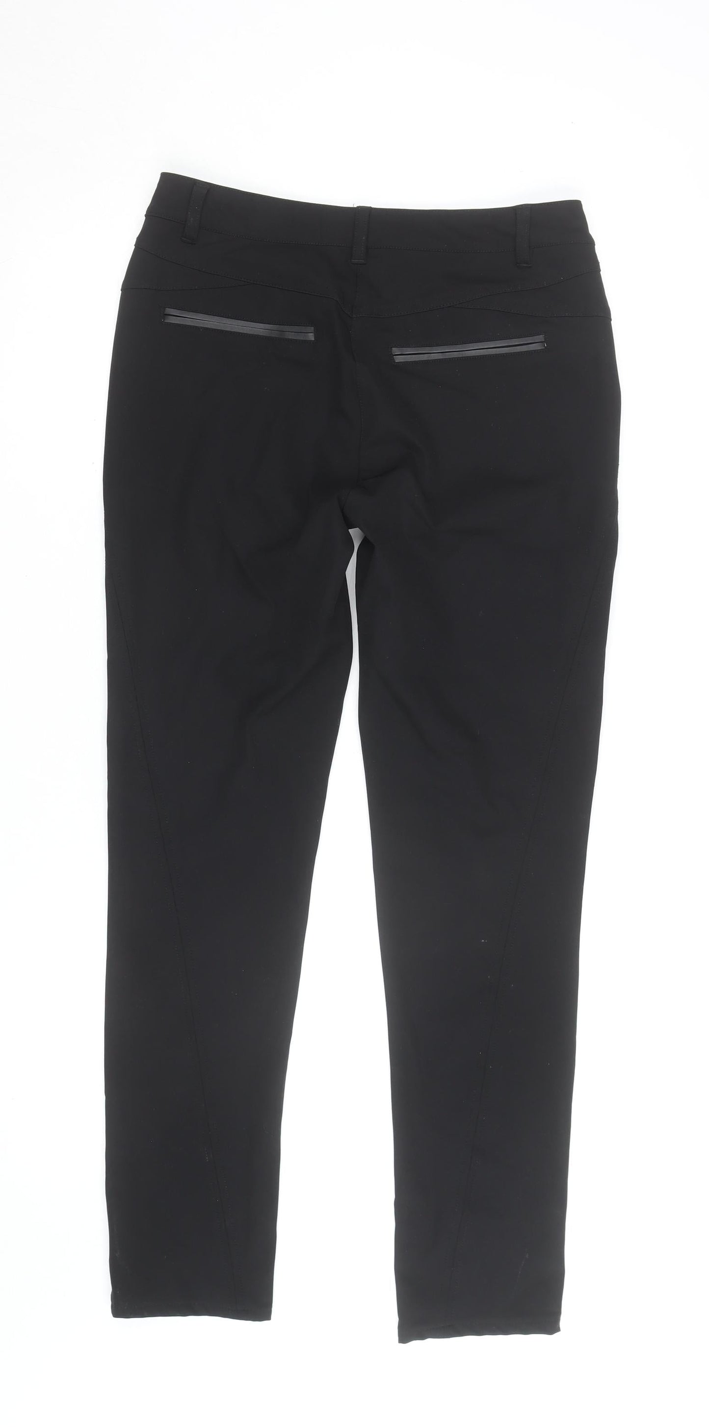 Fransa Women's Black Slim Fit Stretch Trousers Size S