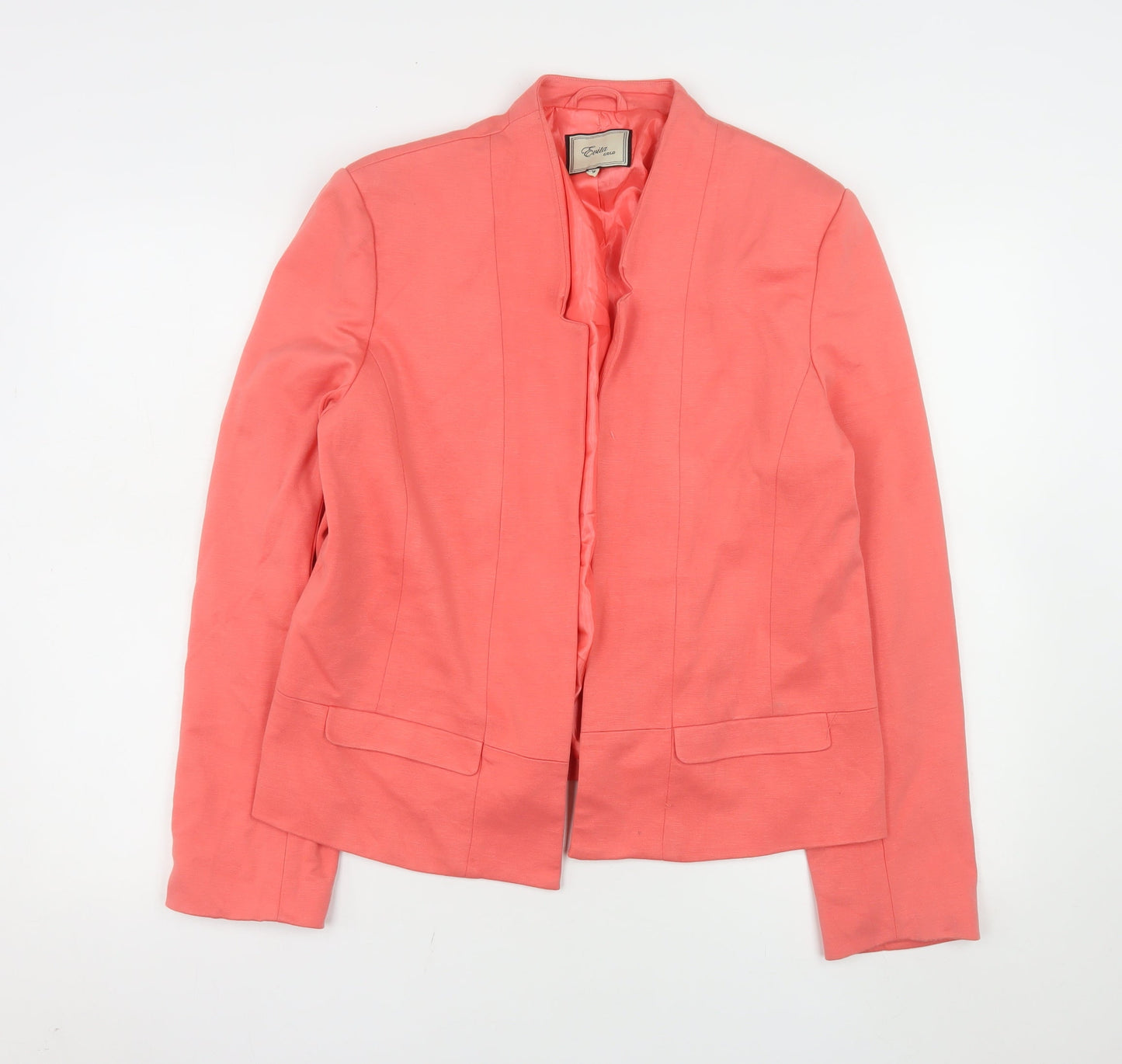 Evita Gold Women Coral Blazer Size 16 Tailored Long Sleeve Jacket