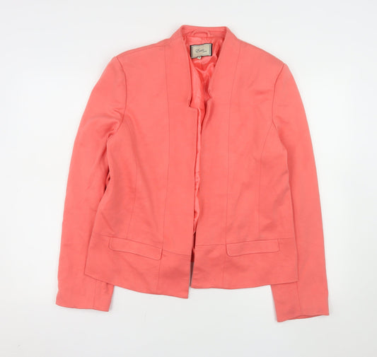 Evita Gold Women Coral Blazer Size 16 Tailored Long Sleeve Jacket