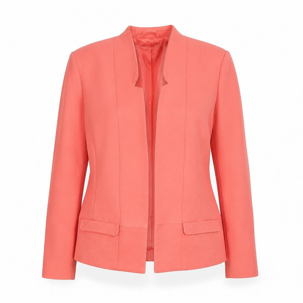 Evita Gold Women Coral Blazer Size 16 Tailored Long Sleeve Jacket