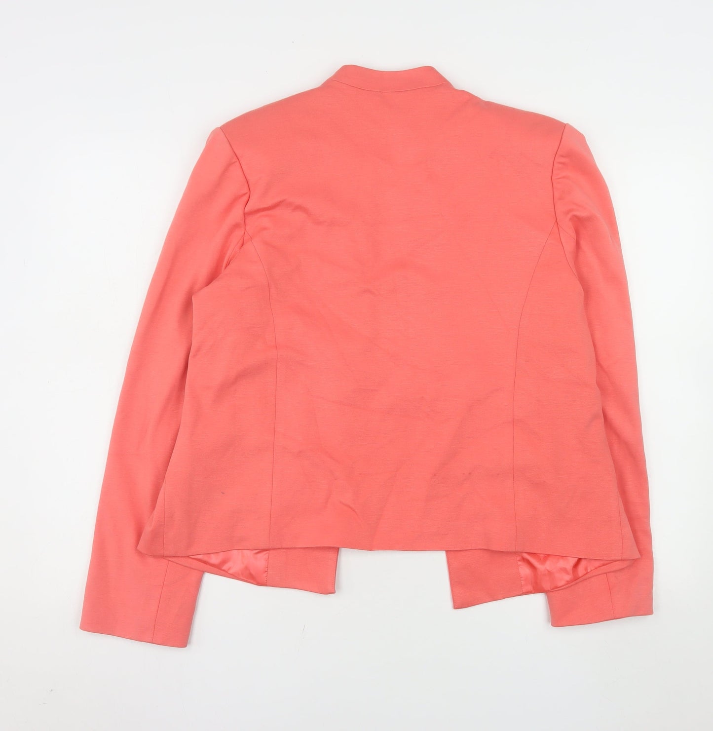 Evita Gold Women Coral Blazer Size 16 Tailored Long Sleeve Jacket