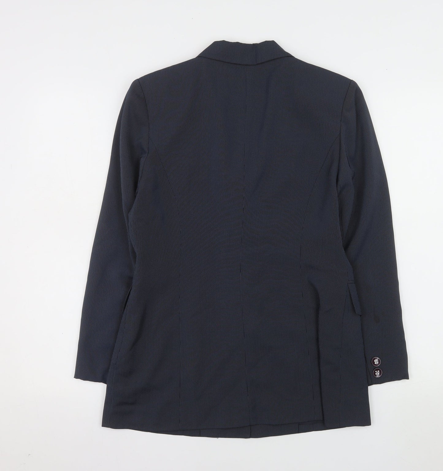 La Moda Women Blue Pinstripe Single-Breasted Blazer Size 10