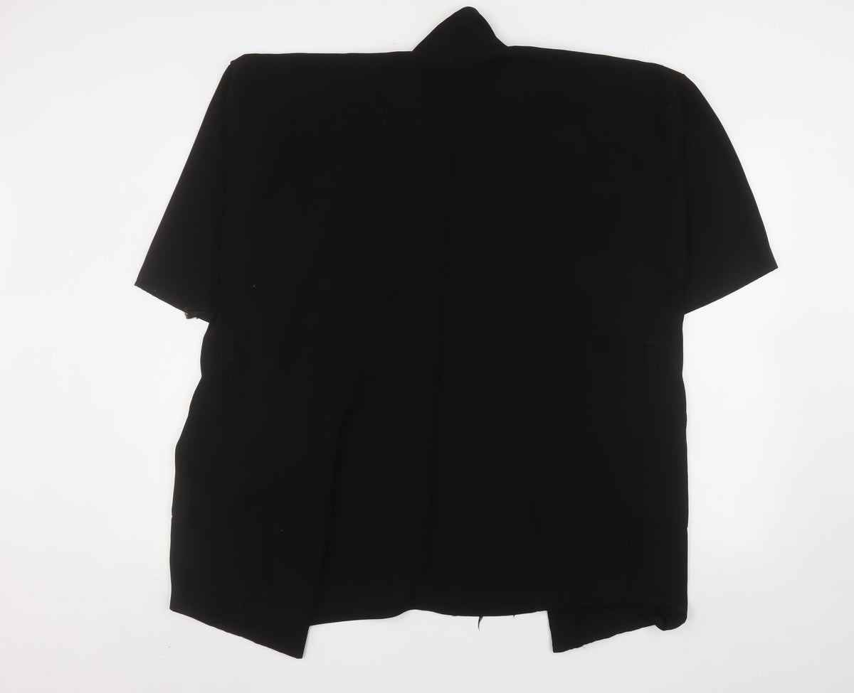 Topshop Women Black Size 12 Short Sleeve Blazer Jacket