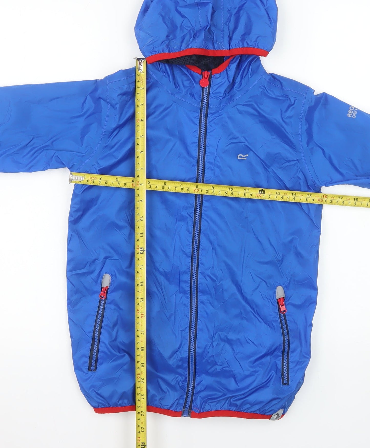 Regatta Boys Blue Hooded Windbreaker Jacket 9-10 Years Water Resistant